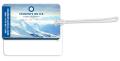 .020 White Gloss Vinyl Luggage Tags / with loop attached (2.75" x 4.5") Four-colour process