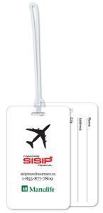 .020 Write-on Luggage Tag with loop attached (2.75" x 4.5") Screen-printed in spot colour(s) including imprint and write-on surface on back
