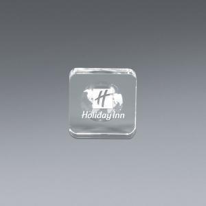 World Paperweight Clear-Silver