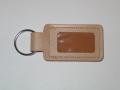 Leather ID Luggage Tag w/ Clear ID Window and Split Ring (1 3/8"x3 1/8")