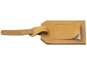Nubuck Collection Business Card Size Luggage Tag with Pull Through Strap